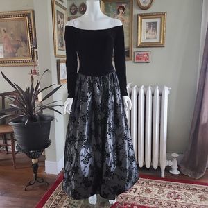 Vintage McClintock Off Shoulder Formal Gown Dress